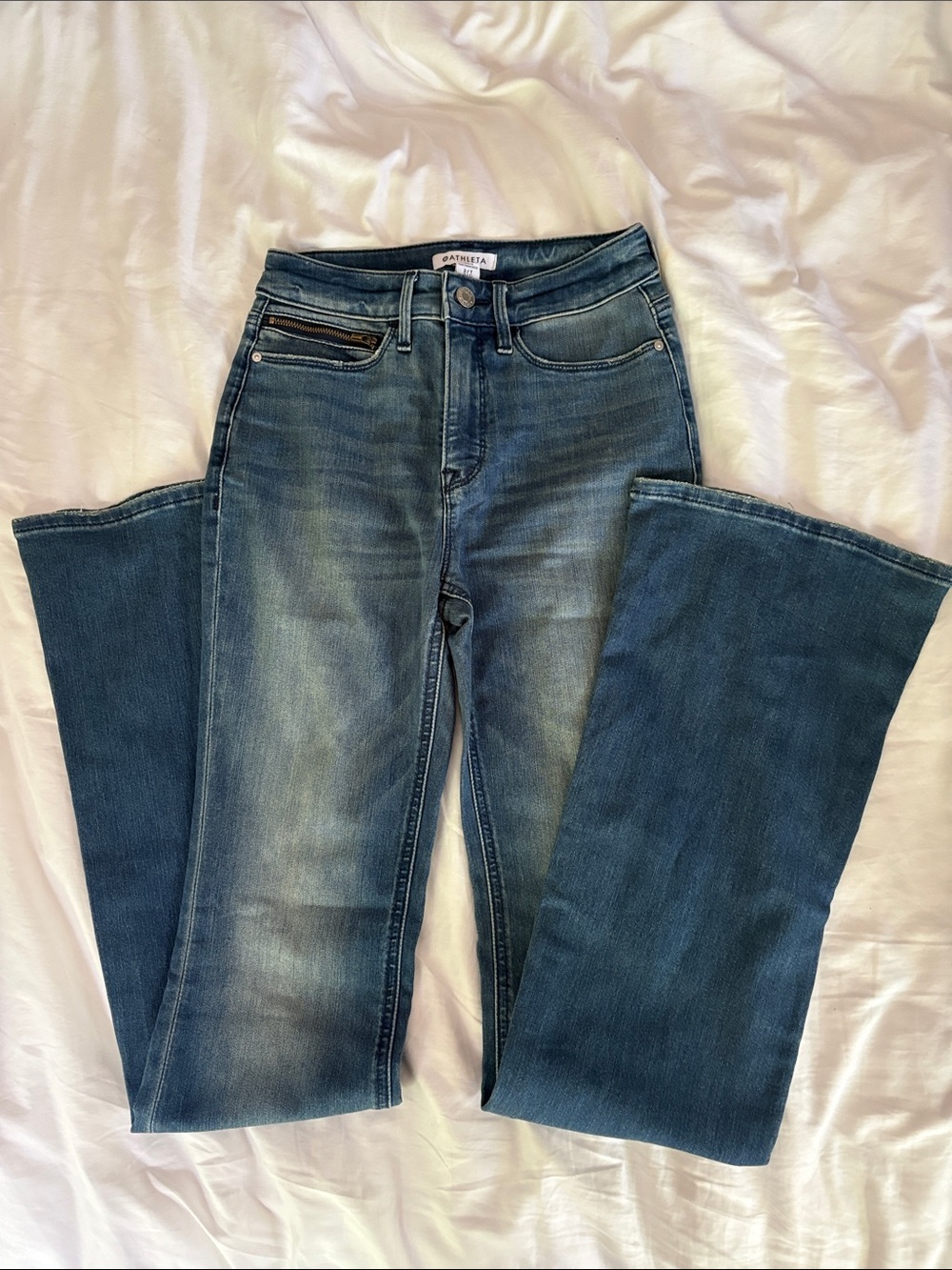 Athleta Faded Blue Boot-Cut Jeans